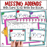 Missing Addends Addition within 10 with Pictures and Numbe