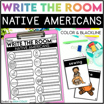 Preview of Write the Room: Native Americans Vocabulary - Differentiated Literacy Center