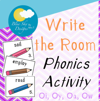 Preview of Write the Room Phonics Activity OI, OY, OA, OW
