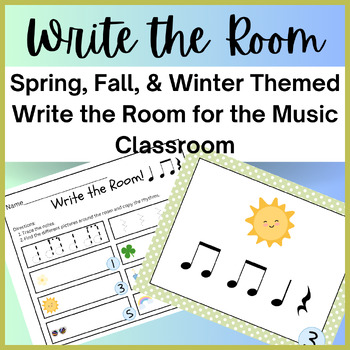 Preview of Write the Room - Quarter, Eighth and Quarter Rests for Writing Rhythms!