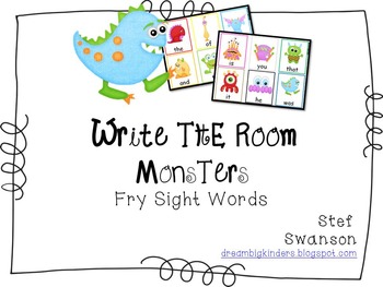 Preview of Write the Room Sight Words {Monster Theme}