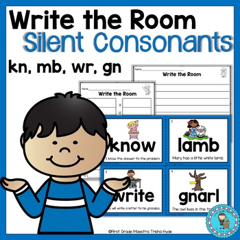 Preview of Write the Room Silent Consonants wr gn mb kn
