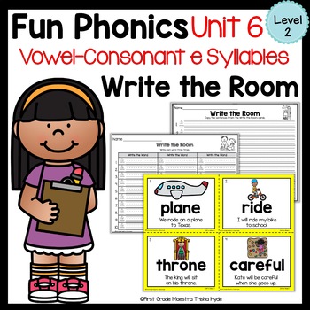 Preview of Write the Room Silent e Syllable Level 2 Unit 6