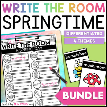 Preview of Write the Room: Spring Vocabulary - Easter - April - Literacy Centers for K-2