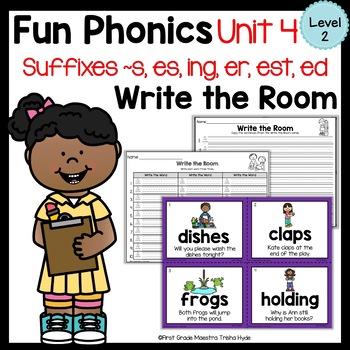 Preview of Write the Room Suffixes Level 2 Unit 4