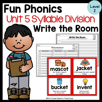 Preview of Write the Room Syllable Division Level 2 Unit 5