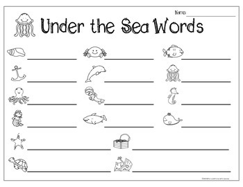 Under the Sea Write the Room by Penny's Primary Printables | TpT