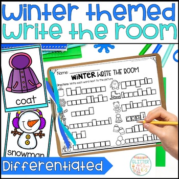 Preview of Write the Room - Winter Themed - Literacy Centers