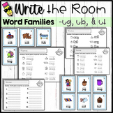 Write the Room Word Families -ug, ub, & -ut Short U