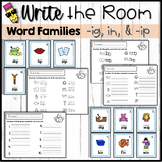 Short I ig in and ip Word Families Worksheets Write the Room