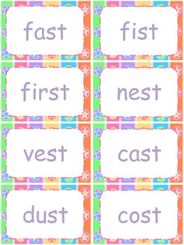 Write The Room Consonant Digraph Words That End With St