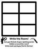 Write the Room! spelling scavenger hunt for writing