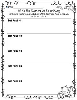 Write the Room to Write a Story - Bat Facts - Halloween Writing by ...