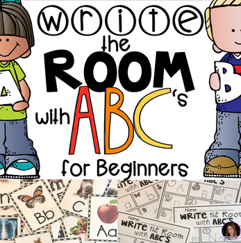 Preview of Write the Room with ABC's for Beginners (Real Pictures) | Alphabet Activities
