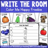 Write the Room...Color Me Happy {Freebie}