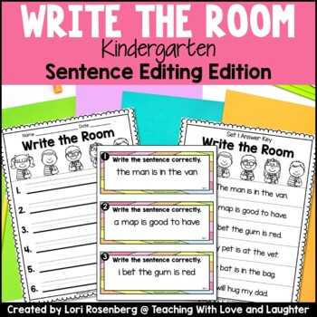 Preview of Kindergarten Write the Room Sentence Editing - Capitalization and Punctuation