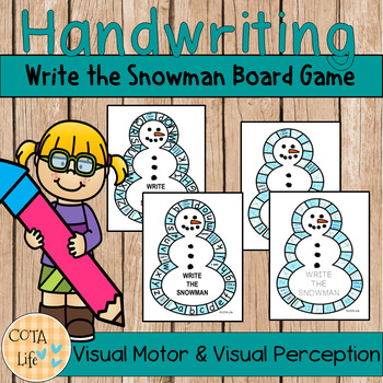 Preview of Write the Snowman Handwriting Board Games