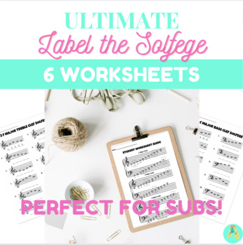 Preview of Write the Solfege Worksheets | Middle School Choir Sub Plans