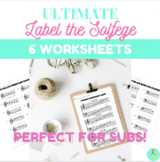 Write the Solfege Worksheets | Middle School Choir Sub Plans