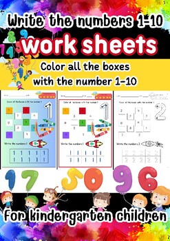 Preview of Write the numbers 1-10 :work sheets
