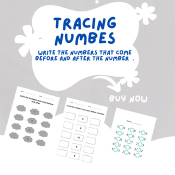 Preview of Write the numbers that come before and after the number- maths worksheets