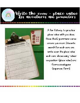 Preview of Write the room - place value: Les aventures au pommier