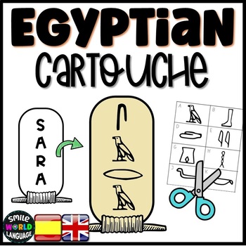 Preview of Write your Name in Hieroglyphs Egyptian Cartouche Craft Necklace bookmark Egipto
