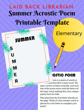 Write your own Acrostic poem Summer by Gwendolyn Brown | TpT