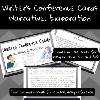 Preview of Narrative Writing Strategy Cards- Elaboration