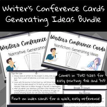 Preview of Narrative AND Nonfiction Writing Strategy Cards- Generating Ideas Bundle