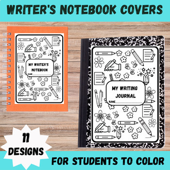 Preview of Writer's Notebook Covers/ Writing Journal Covers/ COLORING PAGES