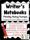 Writer's Notebook ~ Monthly Writing Prompts for the Year