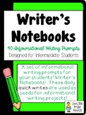 Writer's Notebook Prompts - Different Text Types - BUNDLE