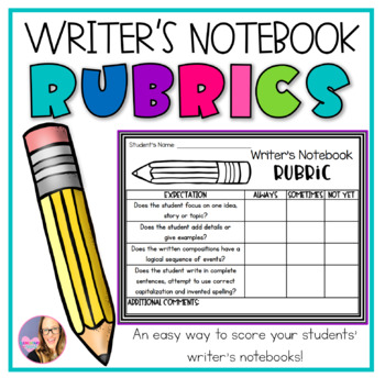 Preview of Writer's Notebook Rubrics
