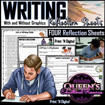 Preview of Writing Reflection Sheets | Writing Prompts | Writing Reflection Worksheets