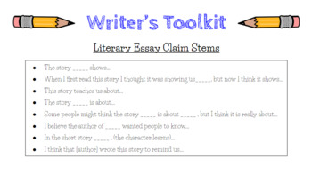 Preview of Writer's Toolkit for Essay Writing