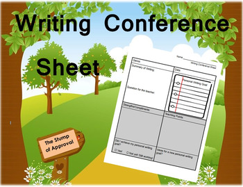 Preview of Writer's Workshop Conference Sheet