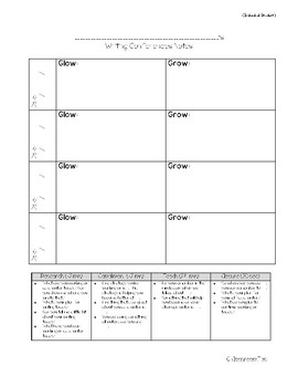 Preview of Writer's Workshop Conferencing Notes Template - Lucy Calkins Writing