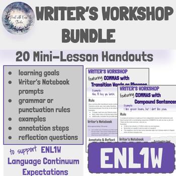 Preview of Writer's Workshop ENL1W Bundle- 20 Lessons for Language Continuum