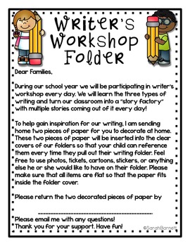 A Writer's Workshop Folder {PK-1}  Writing workshop, Writers workshop  folders, Writer workshop