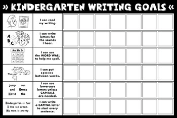 Writing Student Goal Board for Writer's Workshop and Ignited Literacy