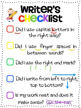 Preview of Writing Checklist