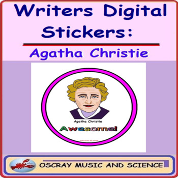 Preview of Writers Digital Stickers for Distance Learning: Agatha Christie