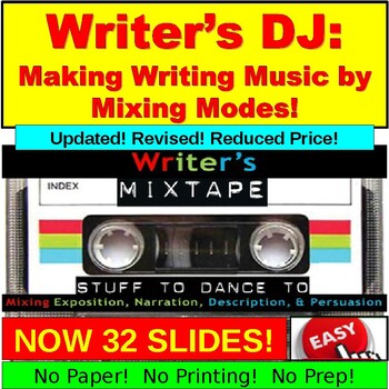 Preview of Writer's Mixtape with Narration, Description, More:  PowerPoint, Google Slides