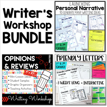 Preview of 1st Grade Writers Workshop Bundle | Personal Narrative, Opinion, Friendly Letter