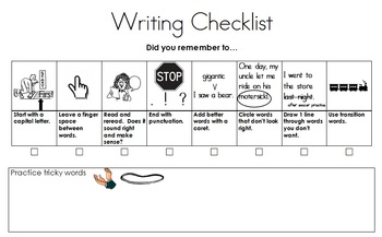 Preview of Writer's Workshop Editing and Revising Checklist