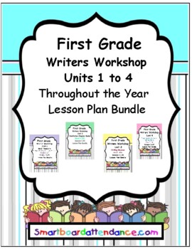 Preview of Writers Workshop Grade 1, Units 1 to 4 Yearly Lesson Plan Bundle