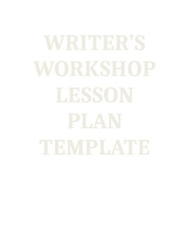 creative writing workshop lesson plan