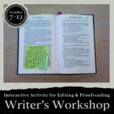 Editing and Proofreading Writer's Workshop Using Sticky Notes