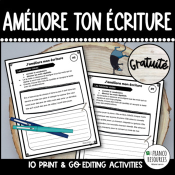 Preview of Writing | 10 print and go editing activities en français